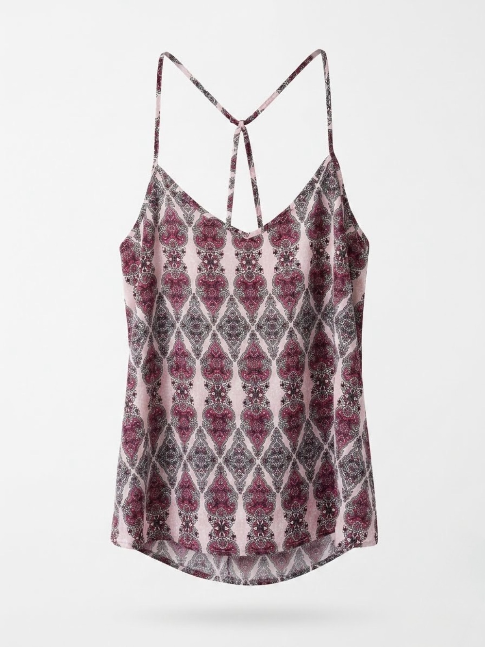 Hollister Pink Paisley Boho Criss Cross Cami Tank Top Festival Summer Blouse S